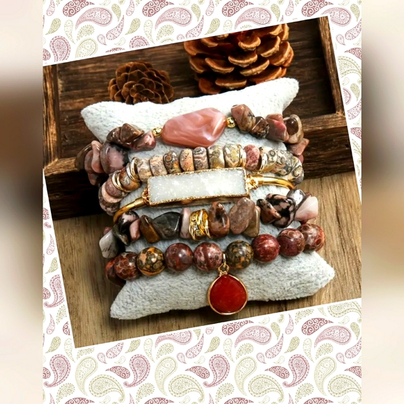 Accessories - Statement Stack-Crimson